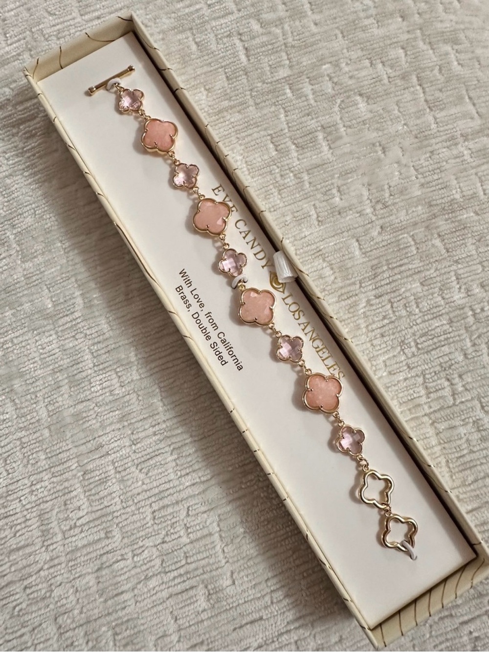 Pink Floral Toggle Bracelet